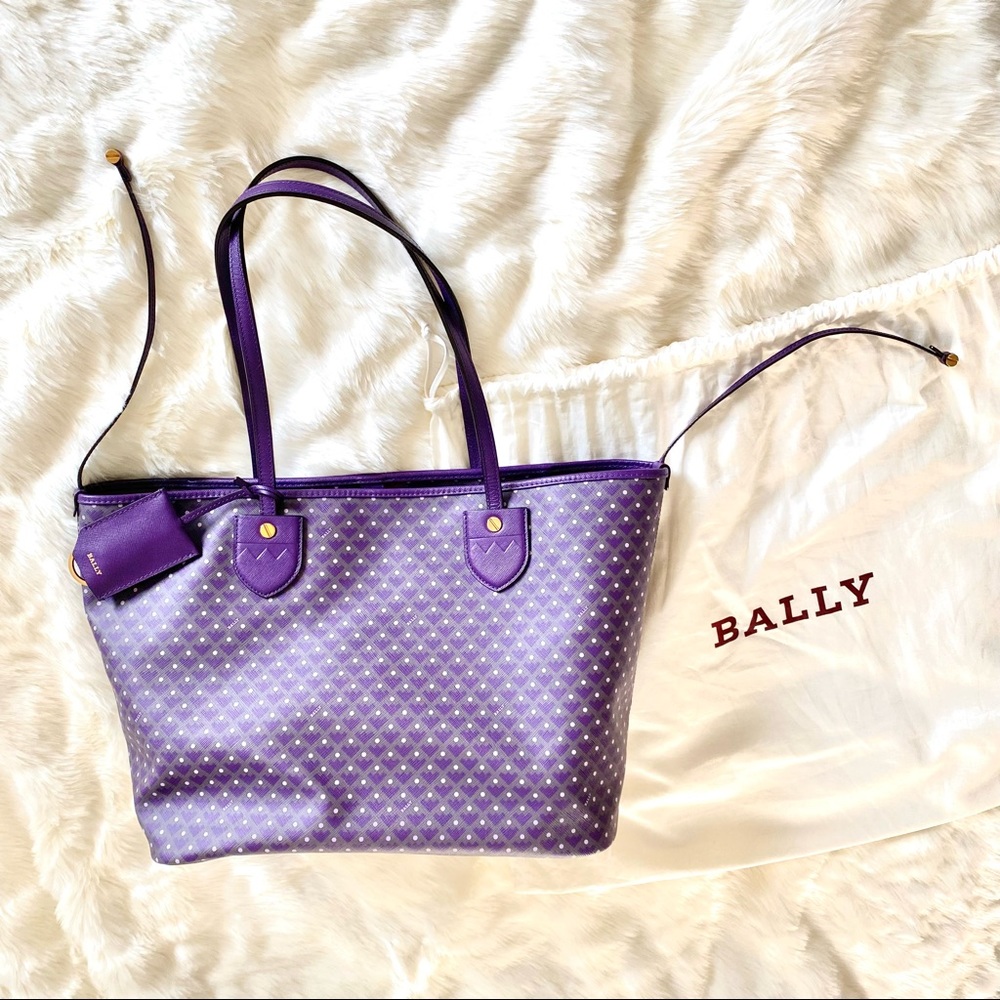 Bally Bernina purple coated canvas tote